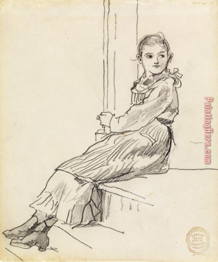 Winslow Homer Girl Seated on a Porch Step